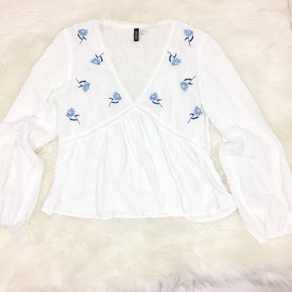 Divided Tops - DIVIDED Bohomean tropical white top ss 4 RN101255